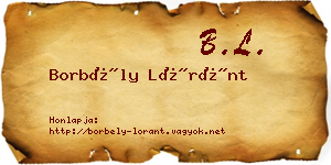 Borbély Lóránt névjegykártya