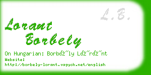 lorant borbely business card